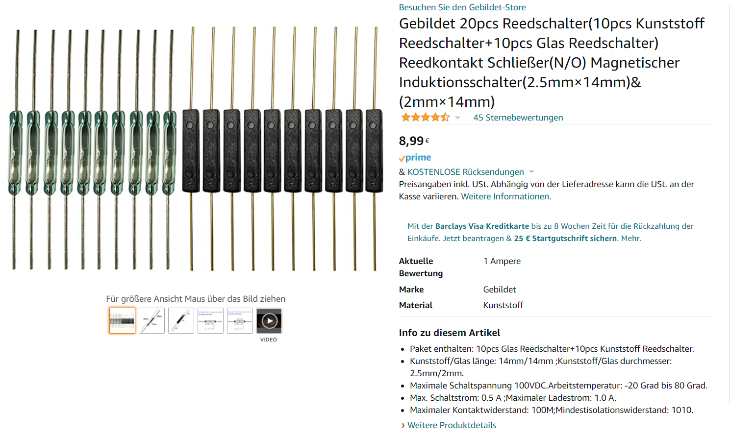 2022-01-09 11_17_30-Gebildet 20pcs Reedschalter(10pcs Kunststoff Reedschalter+10pcs Glas Reedschalte.png